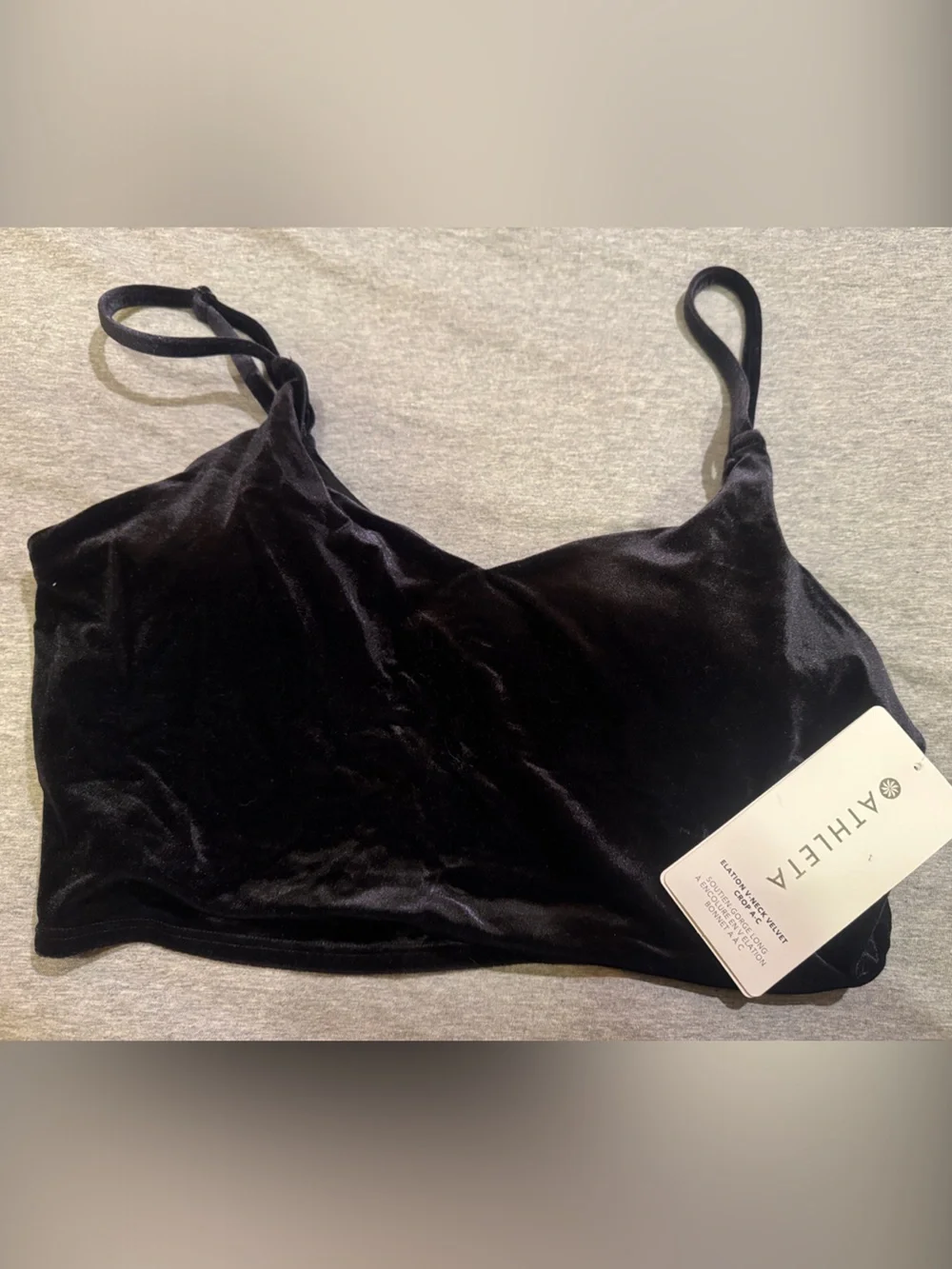 Athleta Black Velvet Bandeau Bralette